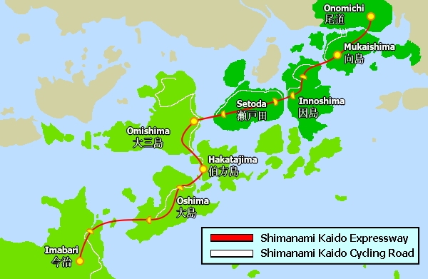shimanami kaido แผนที่