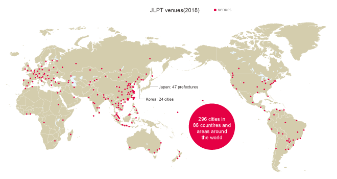 สถานที่สอบ JLPT ทั่วโลก